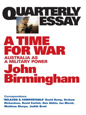 cover image of Quarterly Essay 20 A Time for War